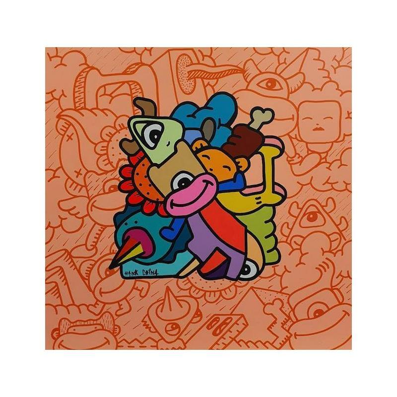 Painting Air Three by Hank China | Painting Pop-art Pop icons Acrylic Posca