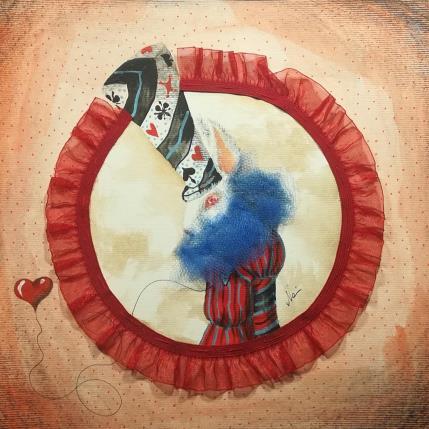 Painting Il bavero raccogli pensieri by Nai | Painting Surrealism Acrylic, Gluing Animals, Child, Pop icons