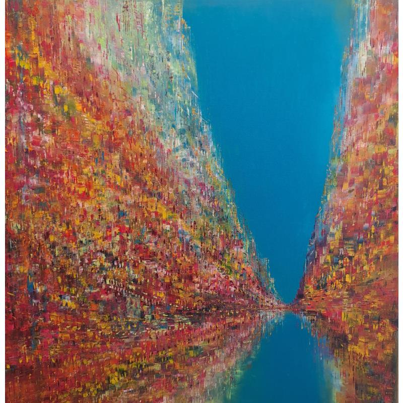 Peinture ville du sud par Levesque Emmanuelle | Tableau Huile