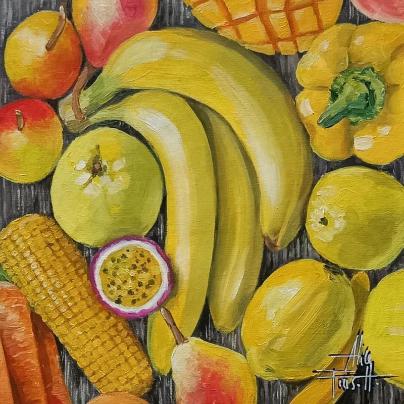 Gemälde Composition en orange von Parisotto Alice | Gemälde Figurativ Öl