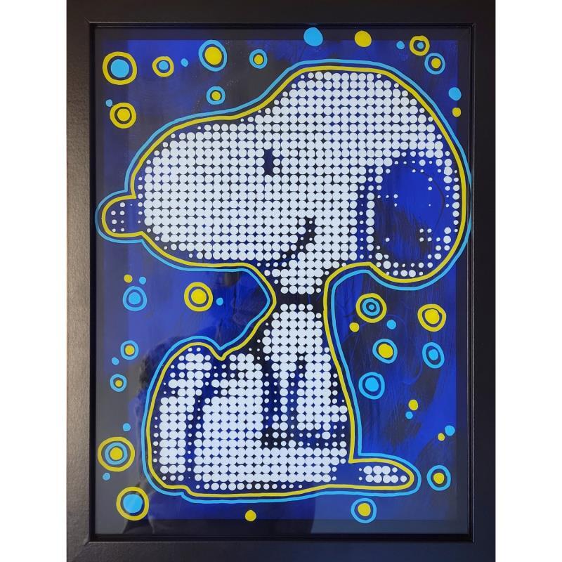 Sculpture Snoopy smiley Box 3D par Wawapod | Sculpture Pop-art Icones Pop Acrylique Posca