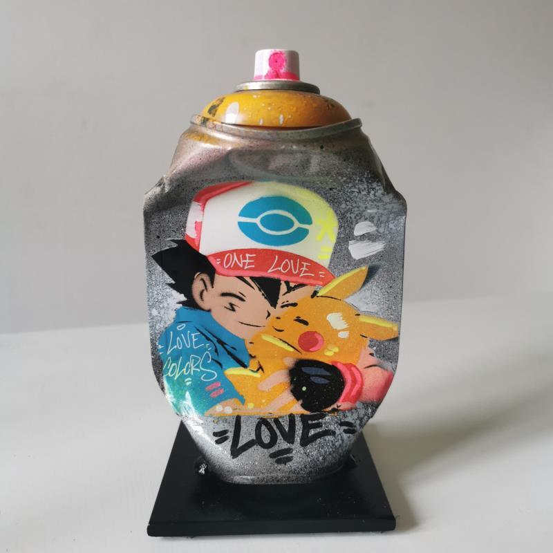 Sculpture Best team par Lemoine Mael | Sculpture Pop-art Icones Pop Graffiti Acrylique