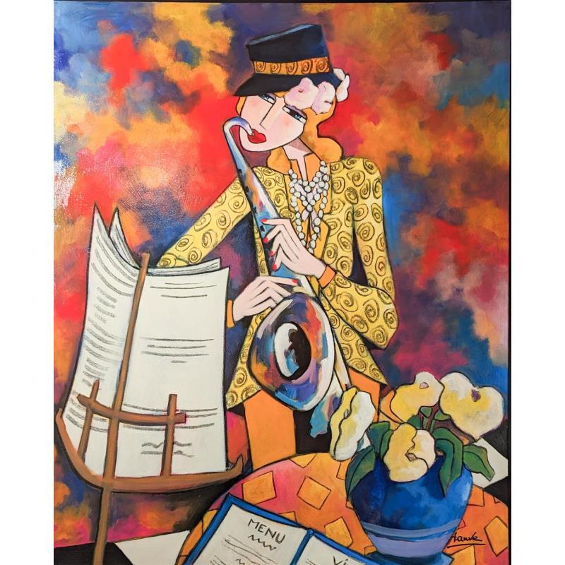 Peinture Printemps en musique  par Fauve | Tableau Figuratif Acrylique Musique, Scènes de vie