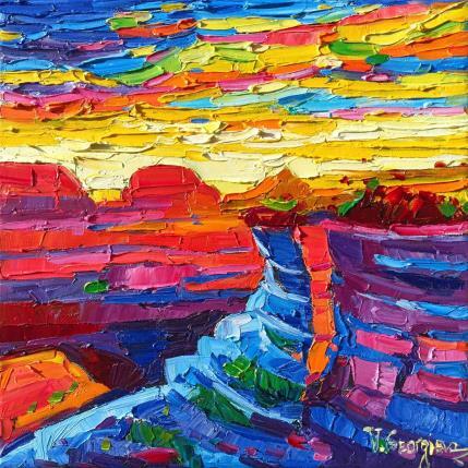 Painting Canyon sunset by Georgieva Vanya | Painting Figurative Oil Landscapes