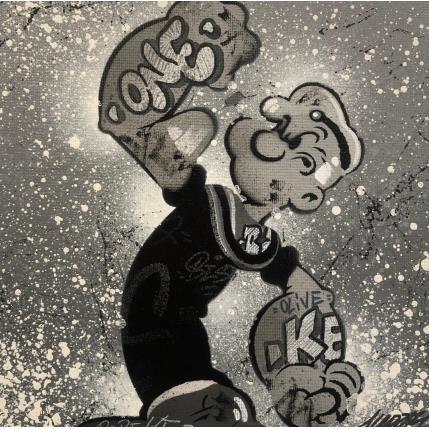 Pintura Popeye gris por Lemoine Mael | Pintura Pop art Acrílico, Graffiti Iconos pop