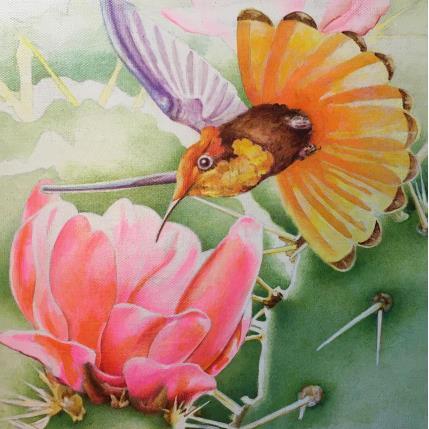 Painting Mini colibri by Tchirieff Katia | Painting Figurative Oil Still-life