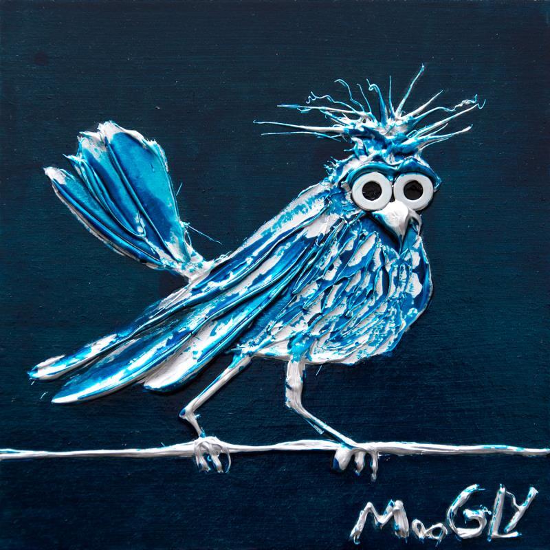 Painting Prétentius by Moogly | Painting Raw art Animals Cardboard Acrylic Resin Pigments