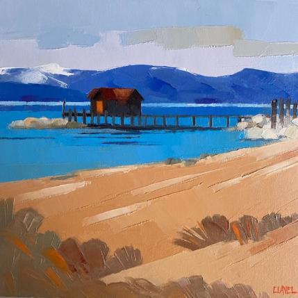 Peinture Refuge lacustre par Clavel Pier-Marion | Tableau Impressionnisme Bois, Huile Paysages