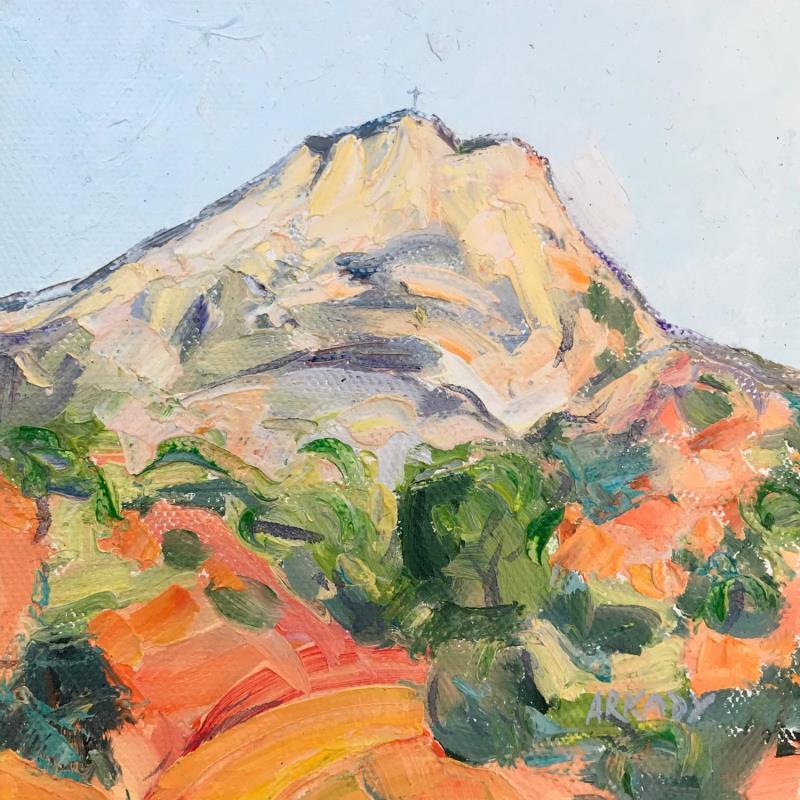 Peinture Entre ciel et terre, la montagne Sainte-Victoire par Arkady | Tableau Figuratif Huile