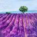 Peinture Champ de lavande, vers Valensole par Arkady | Tableau Figuratif Huile