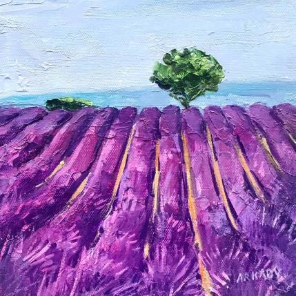 Peinture Champ de lavande, vers Valensole par Arkady | Tableau Figuratif Huile