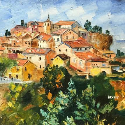 Peinture Village en Provence par Arkady | Tableau Figuratif Huile