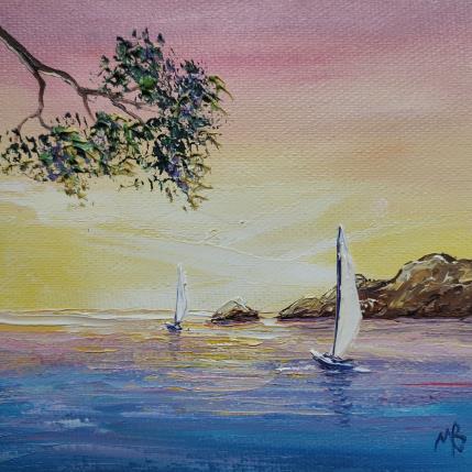 Painting Bulle d'évasion by Blandin Magali | Painting Figurative Oil Landscapes