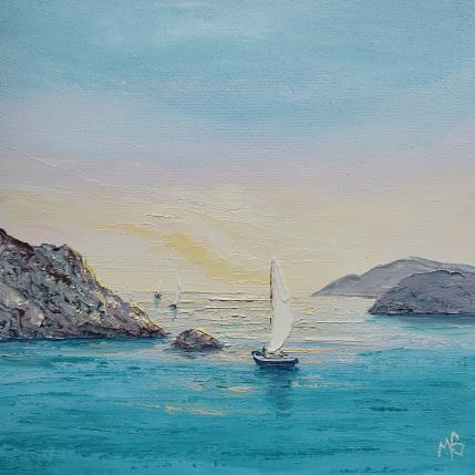 Painting Navigation matinale by Blandin Magali | Painting Figurative Oil Landscapes, Pop icons