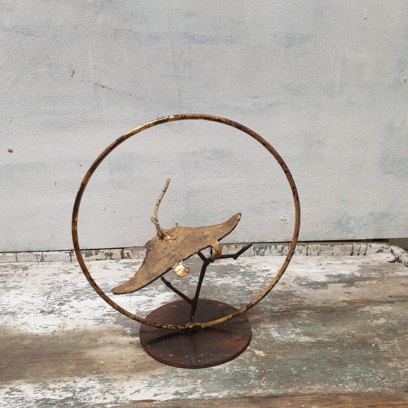 Skulptur baby raie von Eres Nicolas | Skulptur Figurativ Tiere Metall