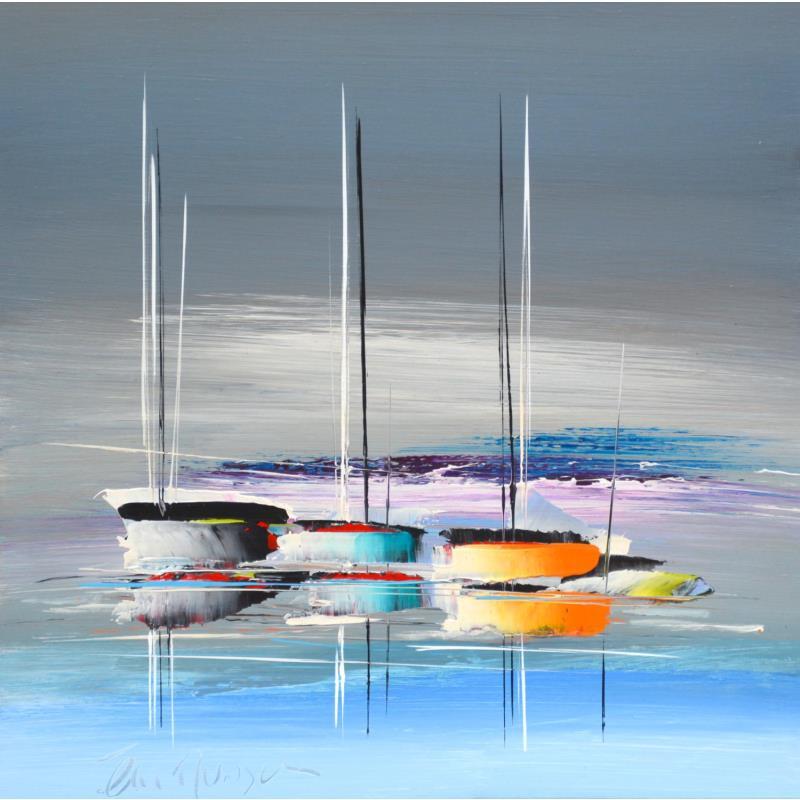 Peinture L'Instant Magique par Munsch Eric | Tableau Figuratif Marine Huile Acrylique