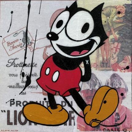 Peinture F1  mi chat-mi souris par Marie G.  | Tableau Pop-art Acrylique, Bois, Collage Icones Pop