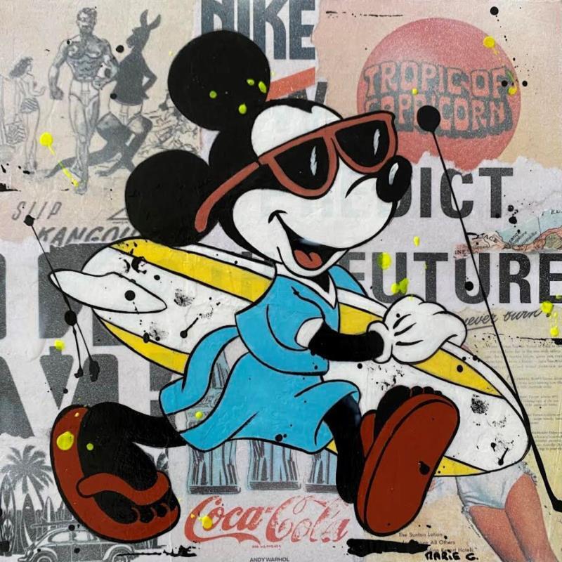 Pintura F3 -Tropic surf por Marie G.  | Pintura Pop art Iconos pop Madera Acrílico Collage