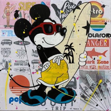 Peinture F4 surf rétro par Marie G.  | Tableau Pop-art Acrylique, Bois, Collage Icones Pop