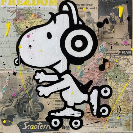 Painting F4 balade en musique by Marie G.  | Painting Pop-art Acrylic, Gluing, Wood Pop icons