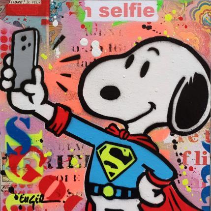 Gemälde SELFIE von Euger Philippe | Gemälde Pop-Art Acryl, Collage Pop-Ikonen