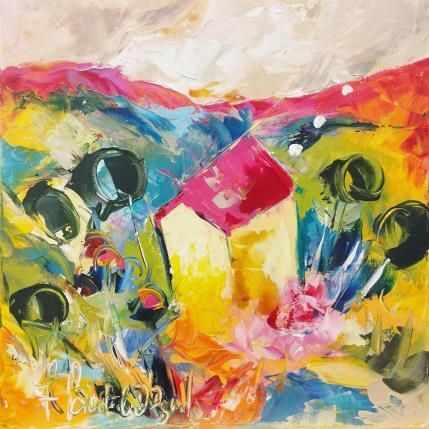 Peinture Mas en provence  par Bastide d´Izard Armelle | Tableau Abstrait Acrylique Paysages