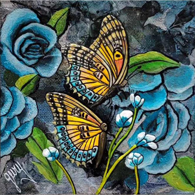 Painting Machaon by Geiry | Painting Subject matter Nature Animals Acrylic