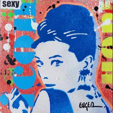Peinture AUDREY HEPBURN par Euger Philippe | Tableau Pop-art Acrylique, Carton, Collage Icones Pop