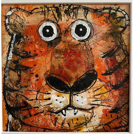 Painting Tiger Portrait by Maury Hervé | Painting Raw art Ink, Sand Animals