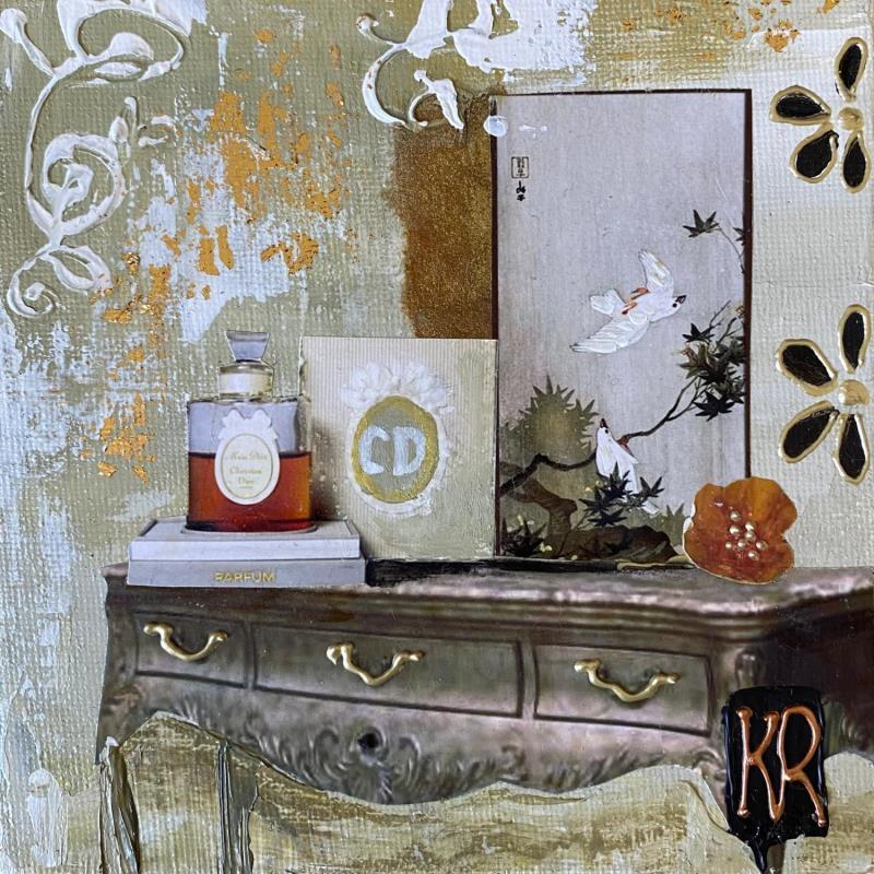 Painting Mon premier parfum  by Romanelli Karine | Painting Figurative Life style Acrylic Gluing