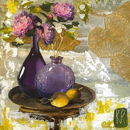 Painting Lilas by Romanelli Karine | Painting Figurative Acrylic, Gluing, Paper, Pastel, Posca Pop icons, Still-life