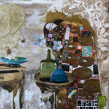 Peinture Le bel amour par Romanelli Karine | Tableau Figuratif Acrylique, Collage, Papier, Pastel, Posca Scènes de vie