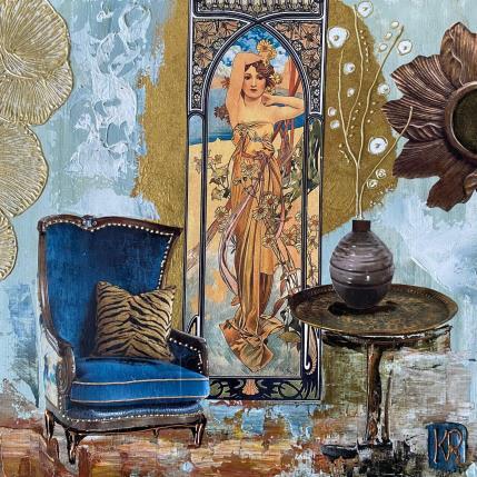 Peinture Les beaux jours  par Romanelli Karine | Tableau Figuratif Acrylique, Collage, Papier, Pastel, Posca Scènes de vie