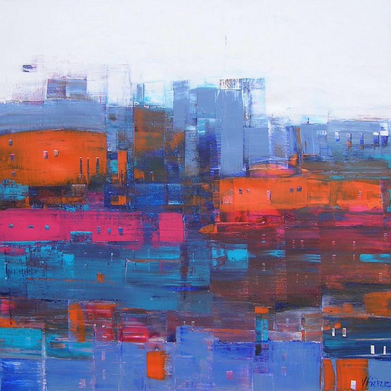 Painting Favellas by Fièvre Véronique | Painting Abstract Urban Acrylic