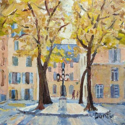 Pintura Place de Fürstenberg à Paris en automne  por Dontu Grigore | Pintura Figurativo Aceite Iconos pop, Urbano