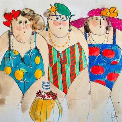 Gemälde Agnes Colette Marguerite von Colombo Cécile | Gemälde Naive Kunst Acryl, Aquarell, Collage, Pastell, Tinte Porträt