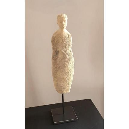 Sculpture Le silence des pierres 2 par Ferret Isabelle | Sculpture Art Singulier Pierre Enfant