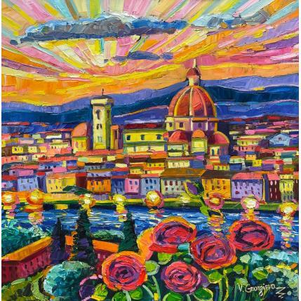 Peinture Light and roses at Florence par Georgieva Vanya | Tableau