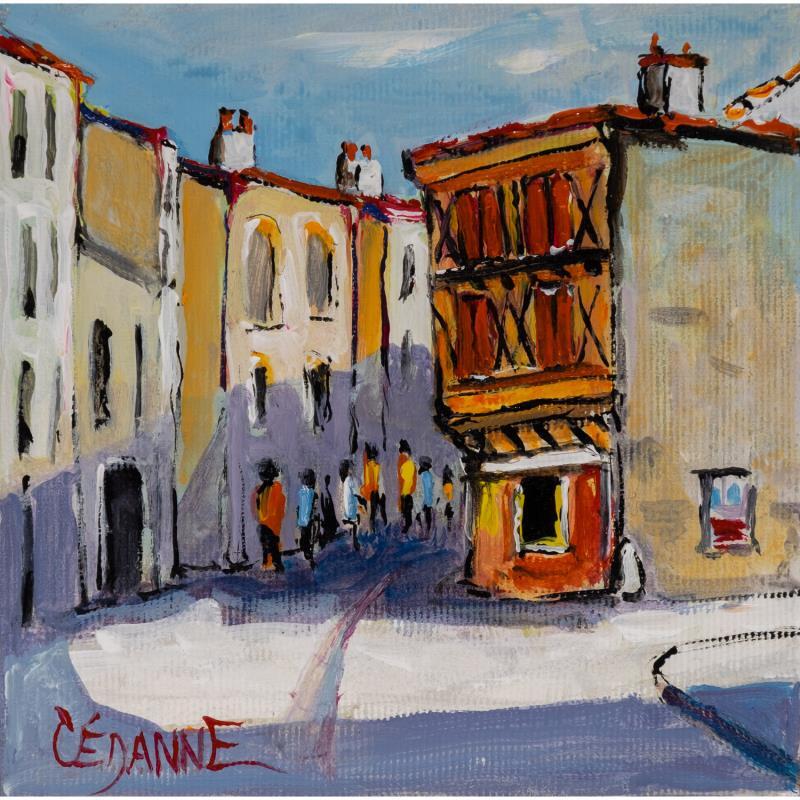 Peinture La plus vieille maison du village par Cédanne | Tableau Figuratif Paysages Urbain Scènes de vie Huile Acrylique