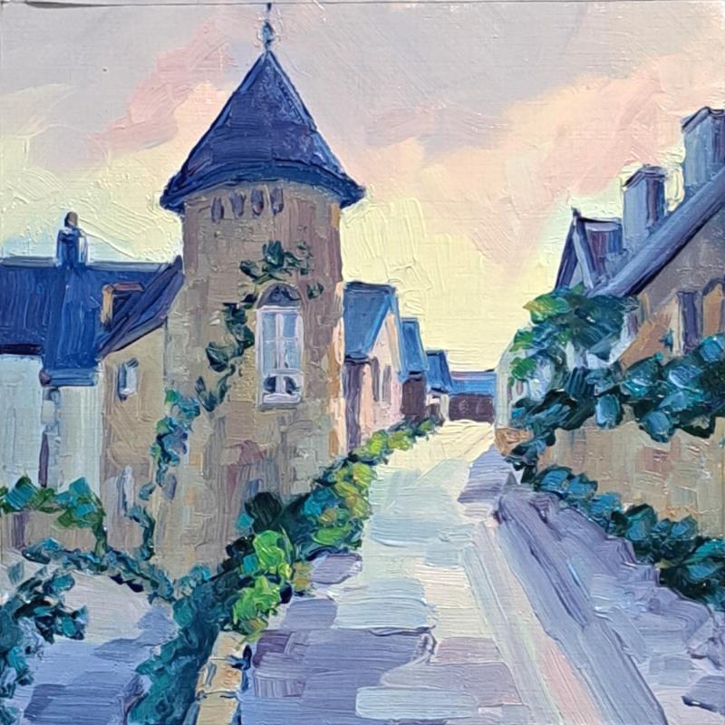 Gemälde Rue de l'Eglise, Ile aux moines von Aliamus Béatrice  | Gemälde Figurativ Landschaften Urban Architektur Öl