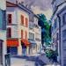 Peinture Rue de gué à Rueil par Aliamus Béatrice  | Tableau Figuratif Urbain Architecture Huile