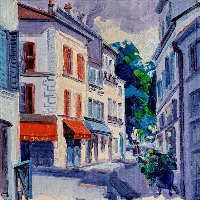 Peinture Rue de gué à Rueil par Aliamus Béatrice  | Tableau Figuratif Urbain Architecture Huile