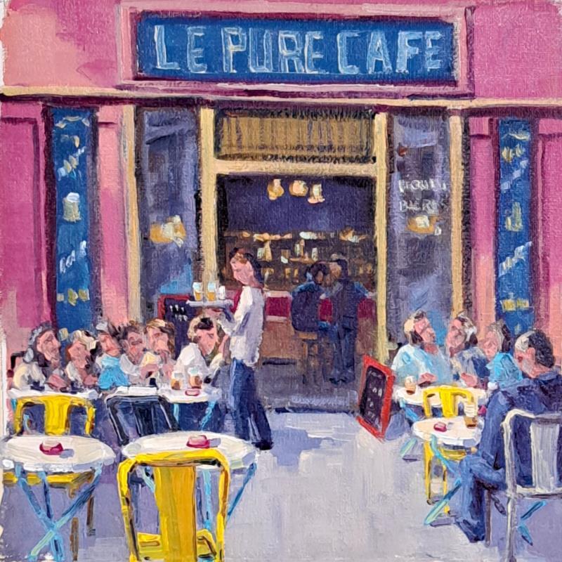 Peinture Le pure café  par Aliamus Béatrice  | Tableau Figuratif Scènes de vie Huile
