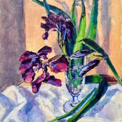 Pintura Les iris por Aliamus Béatrice  | Pintura Impressionism Aceite Naturalezas muertas