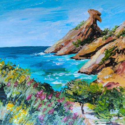 Painting Calanque de Figuerolles, La Ciotat by Rey Ewa | Painting Figurative Acrylic Landscapes, Pop icons
