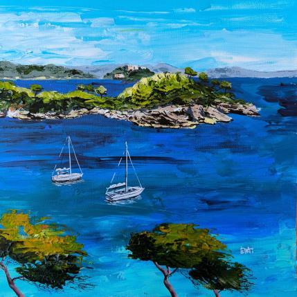 Painting Belle côte varoise by Rey Ewa | Painting Figurative Acrylic Landscapes