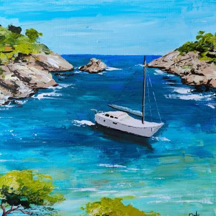 Peinture Le repos du voilier par Rey Ewa | Tableau Figuratif Acrylique Paysages