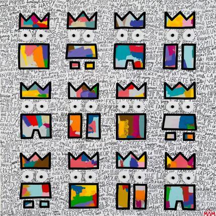 Gemälde LES POTES von Mam | Gemälde Pop-Art Acryl Gesellschaft, Minimalistisch, Pop-Ikonen