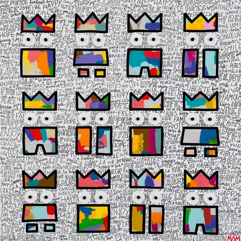 Gemälde LES POTES von Mam | Gemälde Pop-Art Gesellschaft Pop-Ikonen Minimalistisch Acryl