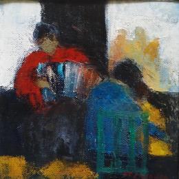 Peinture Mére et enfant par Fernando | Tableau Figuratif Huile Enfant, Scènes de vie
